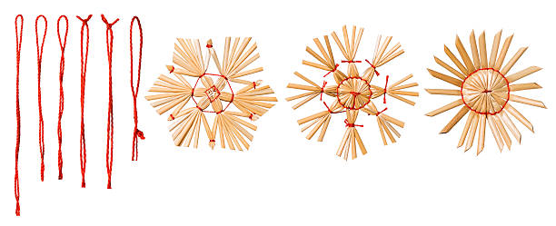 istock Hanging Thread, Christmas Snowflake Straw Decoration, Snow Flake 614423100