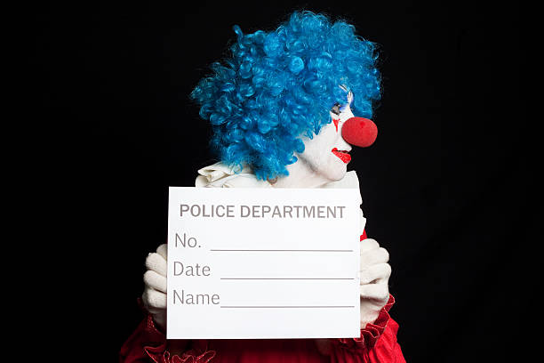 istock Creepy Clown Profile Mugshot 614423966