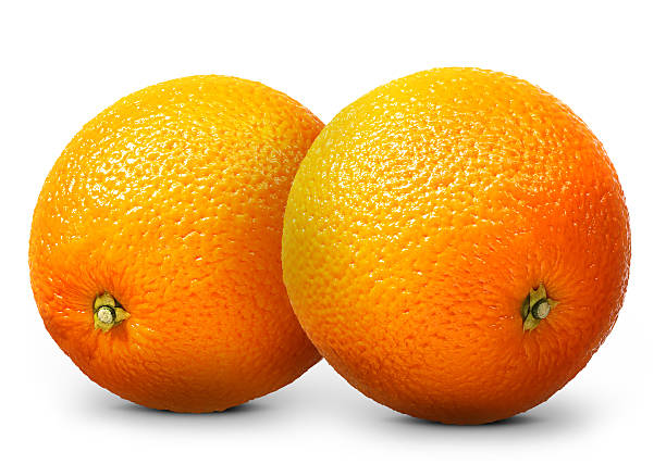 istock Group of orange fruit isolated on white background 614424502