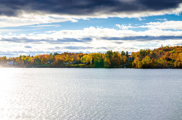 istock Autumn mountain with lake 614425392