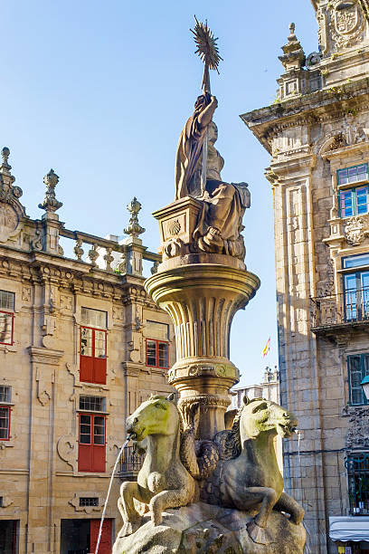 istock Horses fountain on Platerias square 614426834