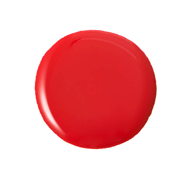 istock Red color abstract shape nail varnish 614427202