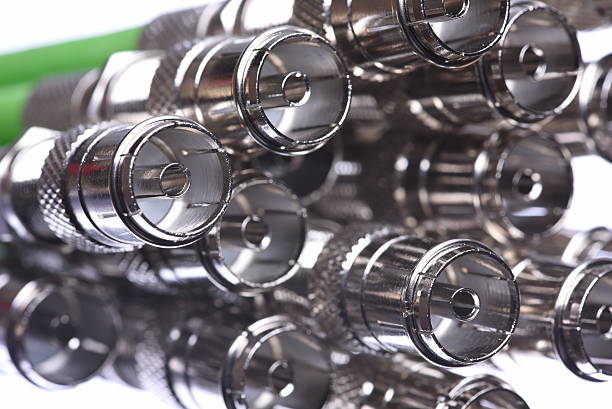 istock Group of cable tv with connectors 614428142