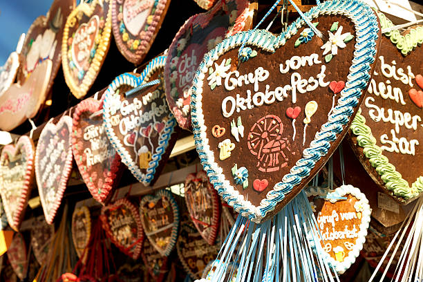 istock Beer Fest Gingerbread hearts, Munich, Germany 614428248