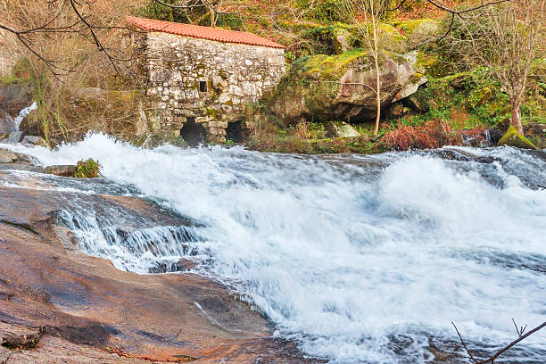istock Waterfall and watermill in Barosa river 614428802