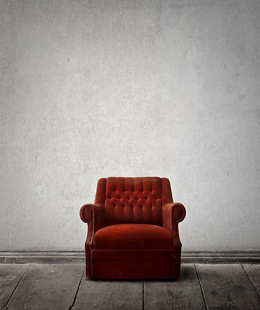 istock The retro dark-red armchair 614430612