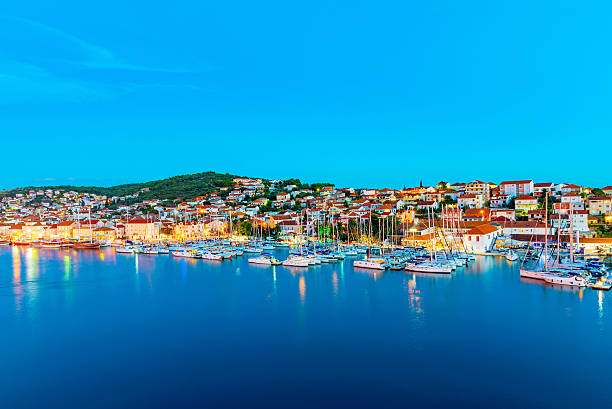 istock View of Trogir at night 614432920