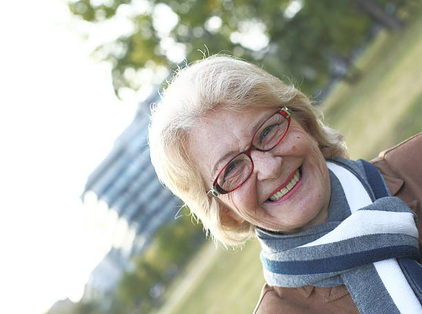 istock Senior woman portrait 614433232