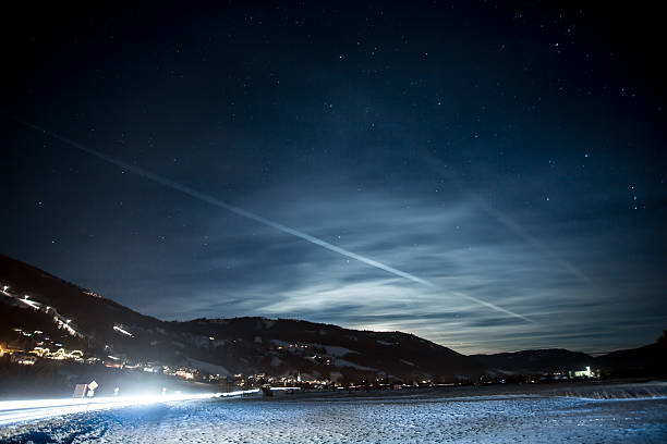 istock High Austrian Alps covered by snow at starry night 614433452