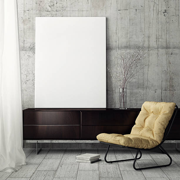istock Mock up poster, retiring room 614433922
