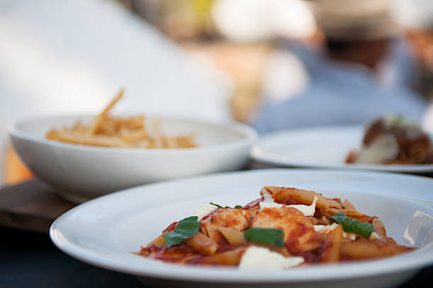 Three plates with tasty food