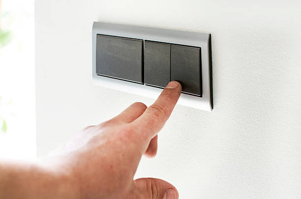 istock The process of turning on the light 614435958