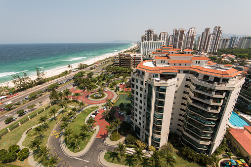 Luxury Apartment Buildings in Front of the Beach in Barra da Tijuca Region, Rio de Janeiro.