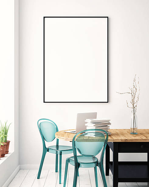 istock mock up blank poster on the wall  hipster meeting room 614437368