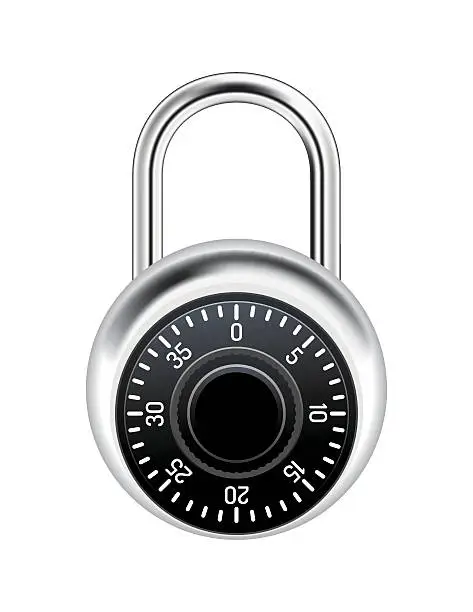 Vector illustration of Realistic Combination Lock Illustration