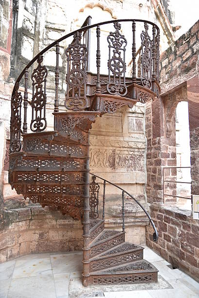 istock old vintage metal stair case 614442106