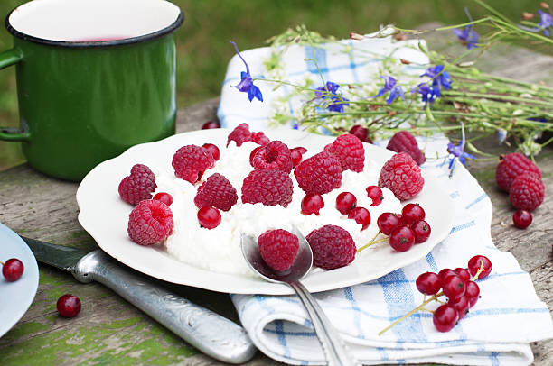 Breakfast with berries stock photo