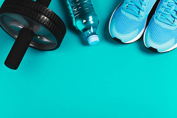 istock Fitness background with place for text 614442990
