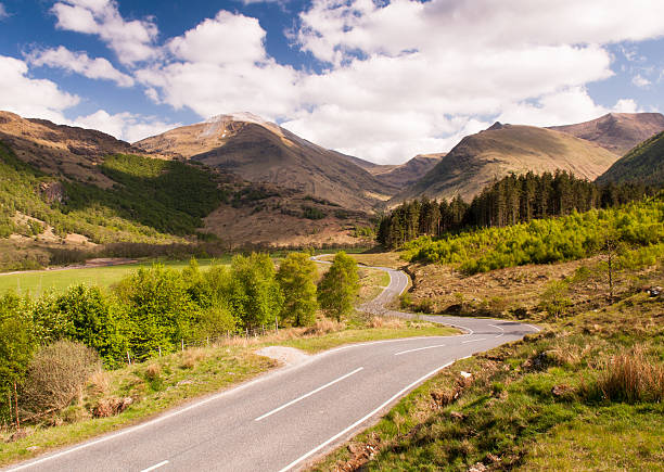 istock Meandering road in Glen Nevis 614443612