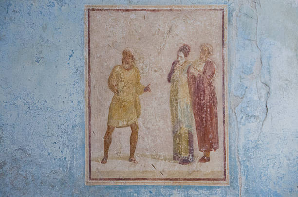 istock Fresco on the Wall at Pompeii, Italy 614446176