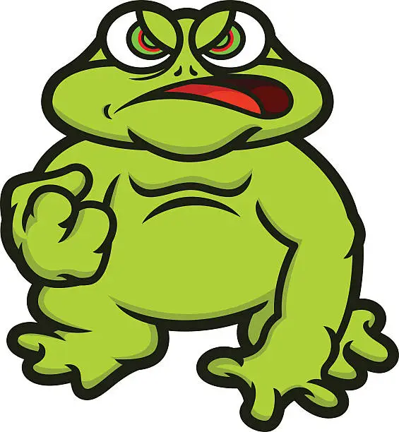 Vector illustration of Bullfrog Cartoon