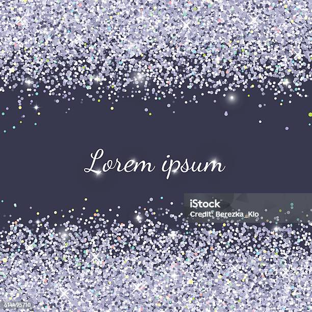 Holiday Background With Silver Glitter Vector Illustration Stock Illustration - Download Image Now