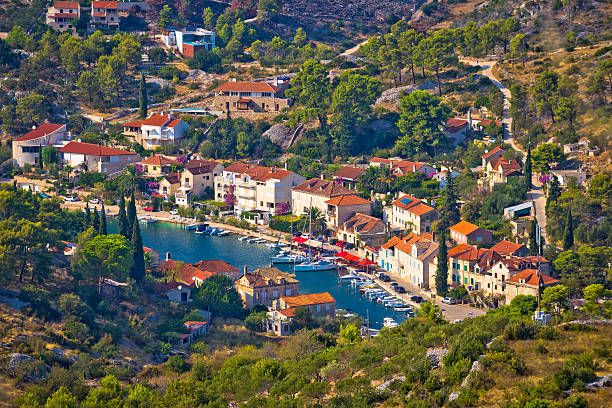 istock Bobovisca Na Moru village aerial view 614497628