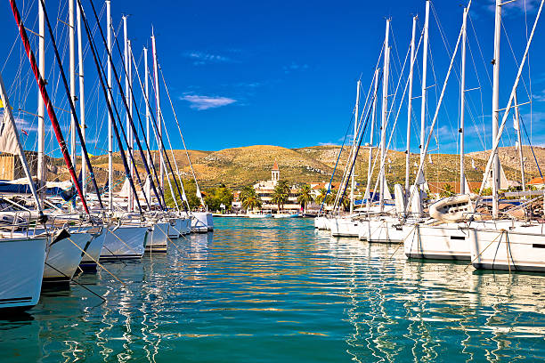 Town of Trogir marina and architecture view, UNESCO world heritage site in Dalmatia, Croatia