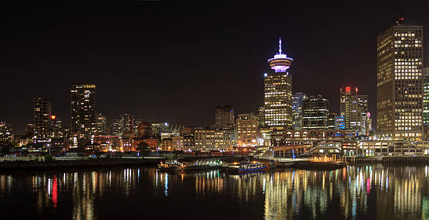 istock Night view of waterfront downtown Vancouver 614499852