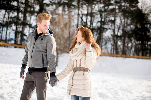 istock Young couple at winter 614501052