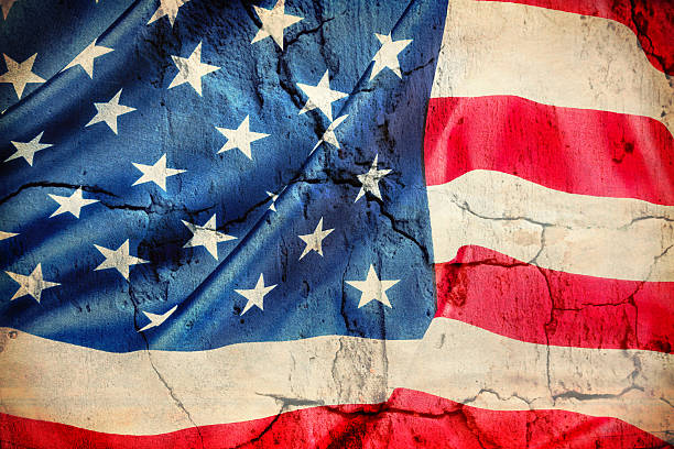 istock American flag made of silk Close-up background 614504320