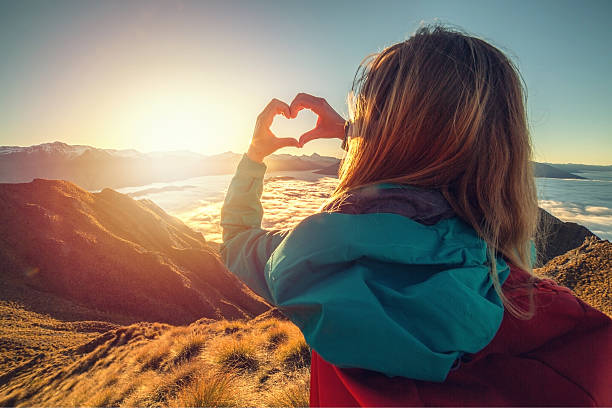 istock Hiker loving the view from mountain top 614505112