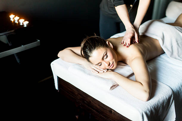 istock Young woman having a massage 614505610