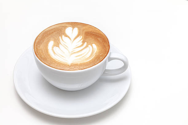 istock cup of coffee with latte art white background 614506632