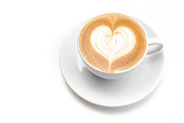 istock cup of cafe latte on white background 614509364