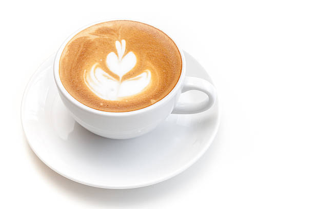 istock cup of cafe latte on white background 614509458