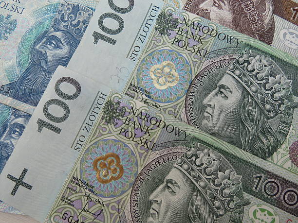 istock Polish zloty banknotes and coins 614514778