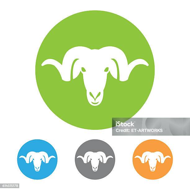 Ram Head Icon Stock Illustration - Download Image Now - Mountain Goat, Animal, Bighorn Sheep