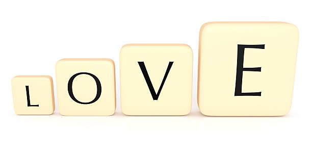 istock Growing Love: Letter Tiles Forming The Word Love, 3d illustration 614520940