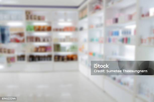 Blurry Medicine Cabinet And Store Medicine And Pharmacy Drugstor Stock Photo - Download Image Now