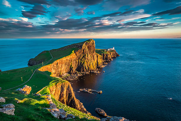istock Sunset at the Neist point lighthouse, Scotland 614524314