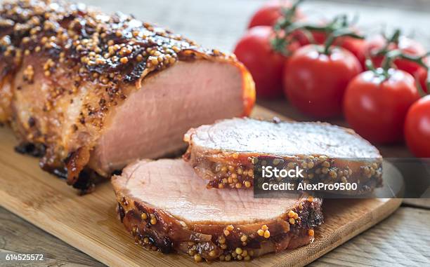 Baked Pork Meat Wrapped In Bacon Stock Photo - Download Image Now - Pork, Loin, Tenderloin