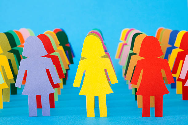 istock Rows of multicolored women 614527128