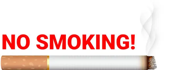 Vector illustration of No Smoking Sign with cigarette