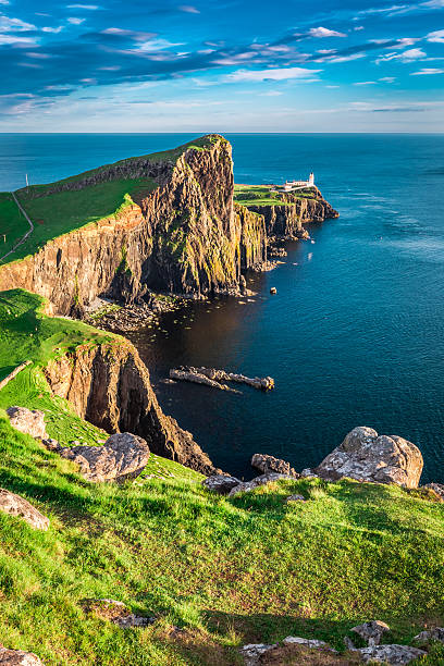 istock Stunning sunset at the Neist point lighthouse, Scotland 614529584