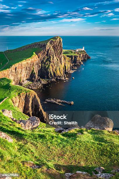 Stunning Sunset At The Neist Point Lighthouse Scotland Stock Photo - Download Image Now