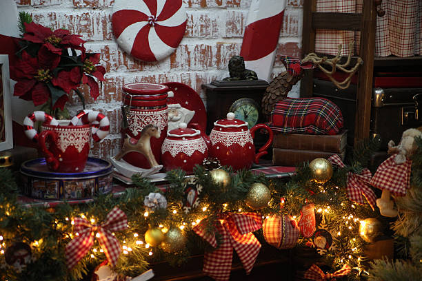 istock Christmas Tree in Room, Xmas Home Night Interior 614532618