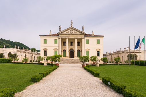 Vicenza, Italy - May 13, 2015: Villa Cordellina Lombardi, built in 18th century on a design by architect Giorgio Massari.