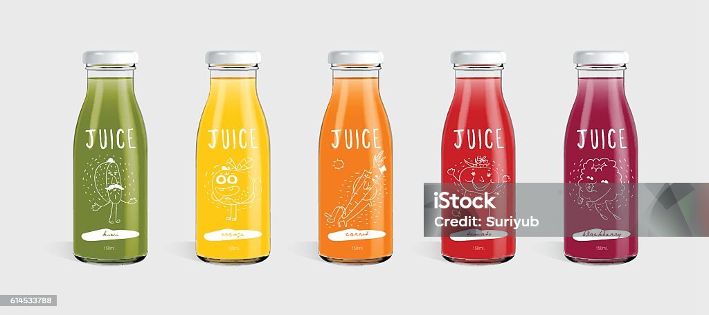 Glass Bottle Of Juice And Brand Concept Stock Illustration - Download Image  Now - Juice - Drink, Bottle, Glass - Material - iStock