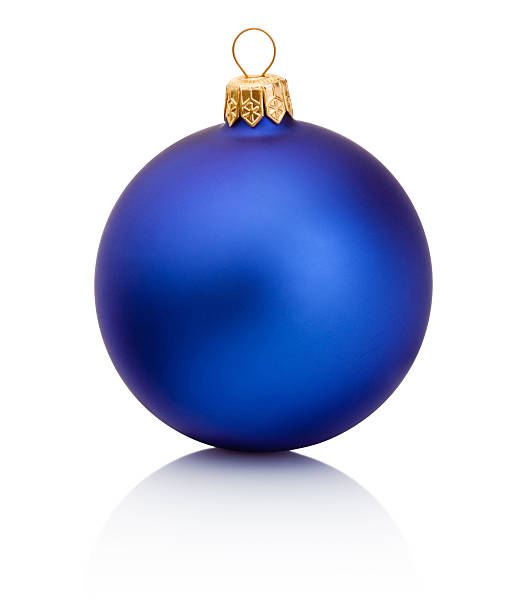 istock Blue christmas bauble Isolated on white background 614534402